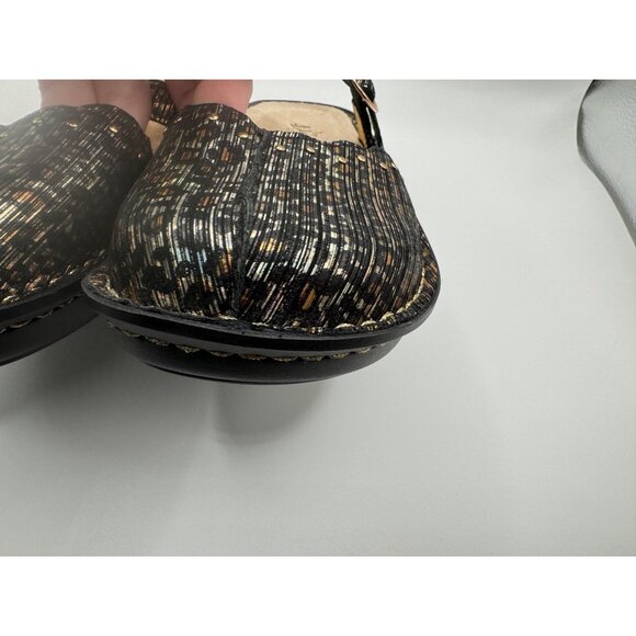 Alegria Tuscany Black Metallic Gold Leopard Print Mary Jane Clogs 36 US 6/6.5 main image 12